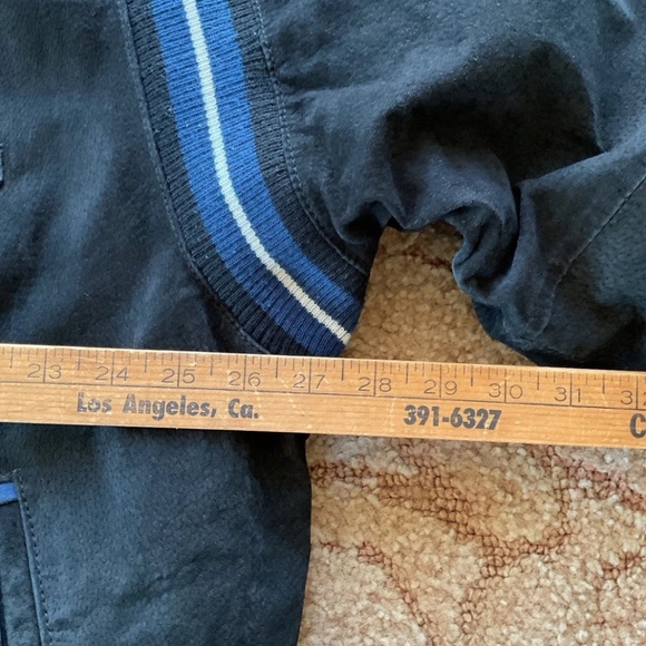 NFL Dallas Cowboys Unisex L Black Blue Suede Leather Lined Varsity Jacket Coat - Picture 16 of 16